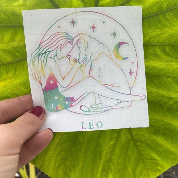 Rainbow Leo Zodiac Goddess Vinyl Decal | Zodiac Decal | Leo Decal - Picture 1 of 7